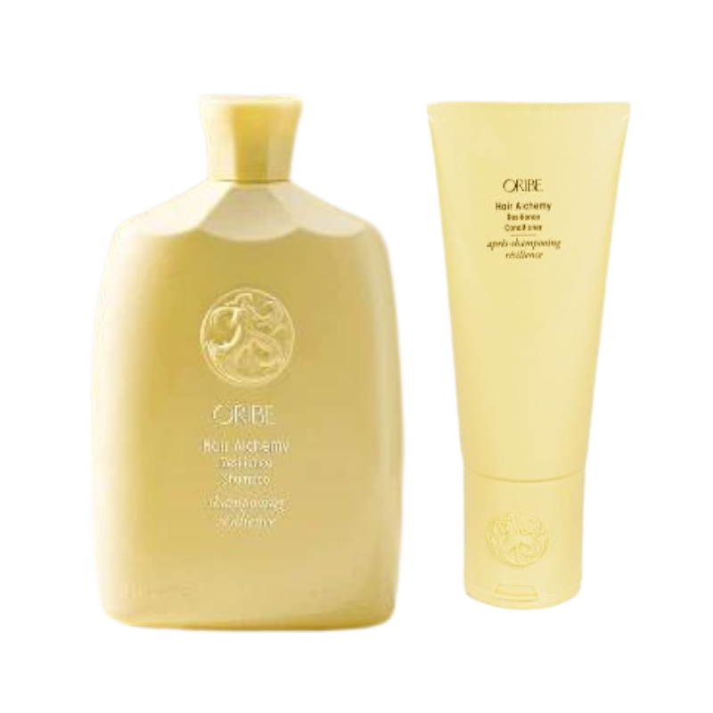 Du nettoyant avec shampoing et après-shampoing Oribe de la Boutique Flair, salon d'extensions capillaires à Blainville.