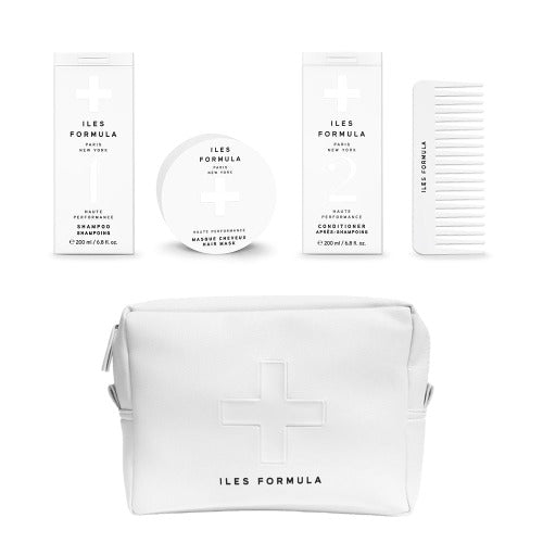 Pochette de spas Iles Formula de la Boutique Flair, boutique de produits pour cheveux et salon de coiffure à Blainville.